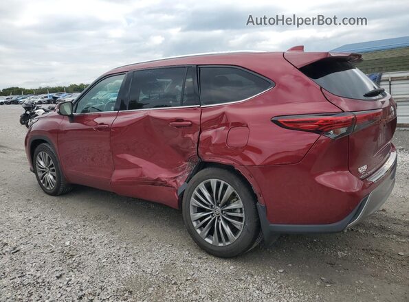 5TDFZRBH6MS098168 2021 TOYOTA HIGHLANDER Maroon Trasero izquierdo
