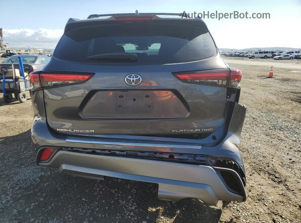 5TDFZRBH7LS046045 2020 TOYOTA HIGHLANDER Gray Vista trasera