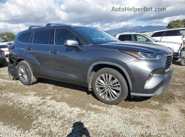 5TDFZRBH7LS046045 2020 TOYOTA HIGHLANDER Gray Delantero derecho