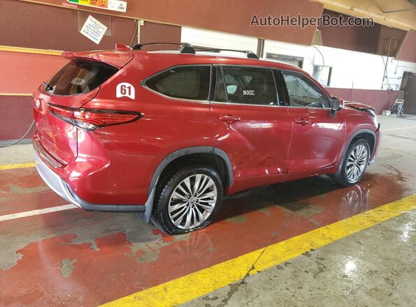 5TDFZRBH8LS029044 2020 TOYOTA HIGHLANDER Красный Задняя правая четверть