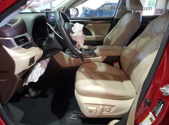 5TDFZRBH8LS029044 2020 TOYOTA HIGHLANDER Красный Вид салона спереди