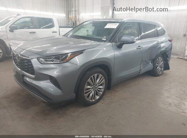 5TDFZRBH8MS143904 2021 TOYOTA HIGHLANDER Light Blue Առջևի ձախ երեք քառորդ տեսարան