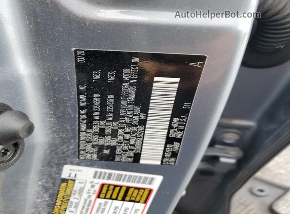 5TDHZRBH2LS022485 2020 TOYOTA LE Blue VIN კოდის სტიკერის ხედი