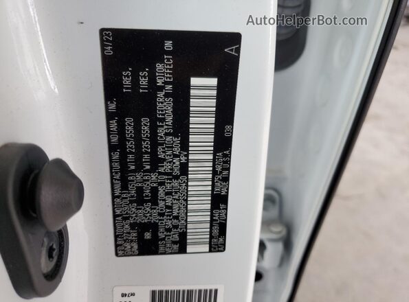 5TDKDRBH5PS509450 2023 TOYOTA HIGHLANDER White 360 interior view