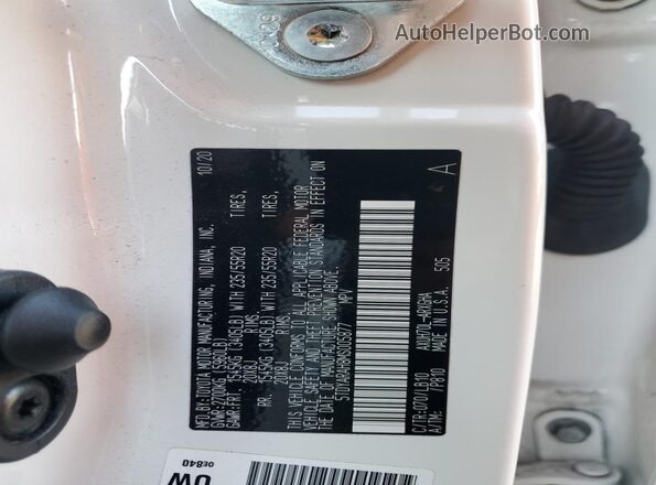 5TDYARAH8MS005877 2021 TOYOTA LIMITED White ძრავის განყოფილების ხედი