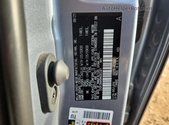 5TDYZRAH5MS083381 2021 TOYOTA LIMITED Blue Панорамний вид салону 360°