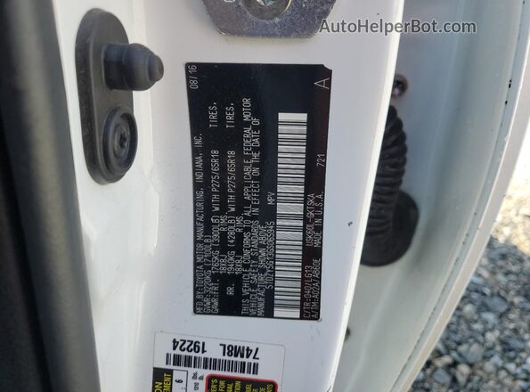 5TDZY5G13GS065945 2016 TOYOTA SEQUOIA White 