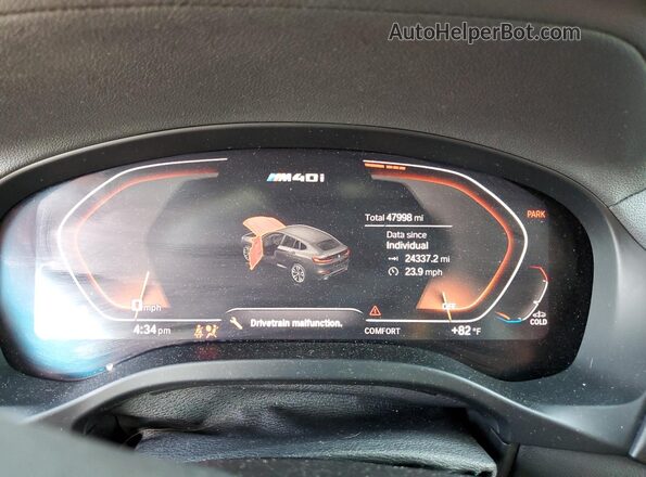 5UX2V5C09LLE69398 2020 BMW X4 White Instrument cluster view