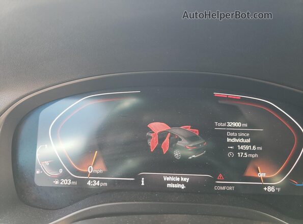 5UX33DT0XN9K71656 2022 BMW X4 Black Widok zestawu wskaźników