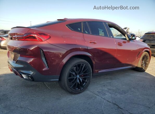 5UX33EX07R9V41884 2024 BMW X6 Maroon Tył prawy