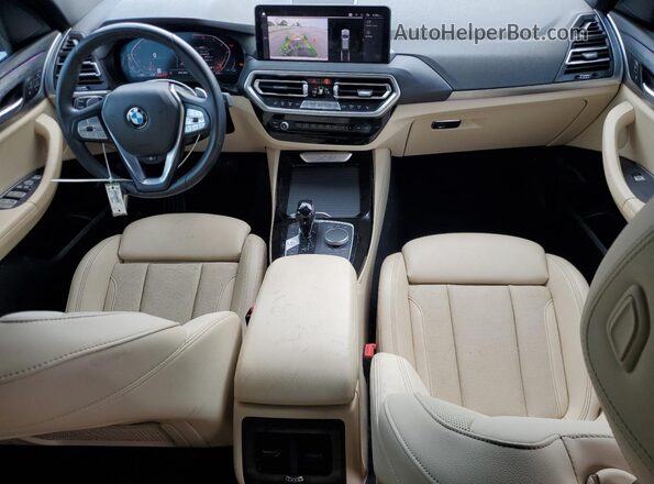 5UX43DP03N9L21344 2022 BMW X3 White Առջևի վահանակի տեսք