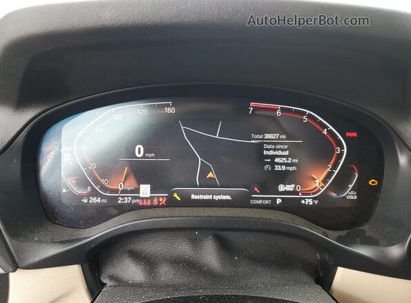 5UX43DP03N9L21344 2022 BMW X3 White Սարքավորումների վահանակի տեսք