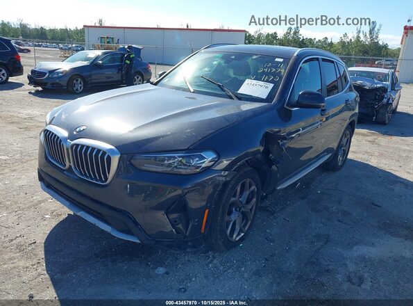 5UX43DP05P9S11172 2023 BMW X3 Black წინა მარცხენა ხედი სამი მეოთხედიდან