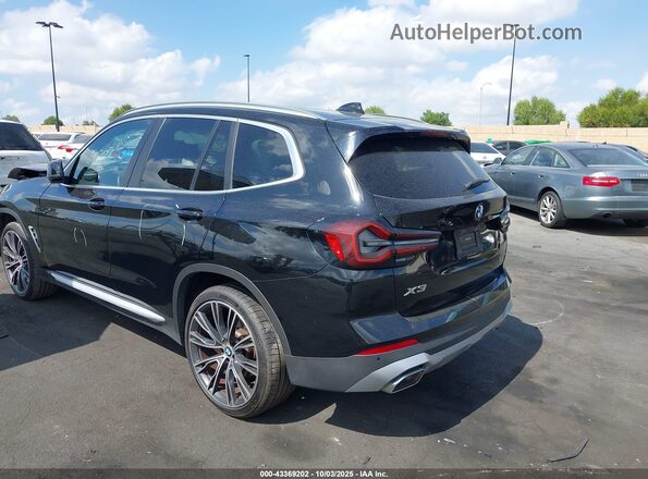 5UX43DP08N9J95188 2022 BMW X3 Black Trasero izquierdo
