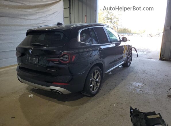 5UX53DP03N9J36621 2022 BMW X3 Black უკანა მარჯვენა