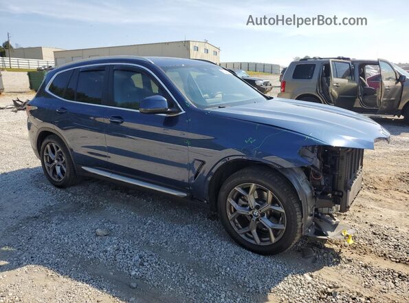 5UX53DP05N9K82082 2022 BMW X3 Blue Передня права чверть