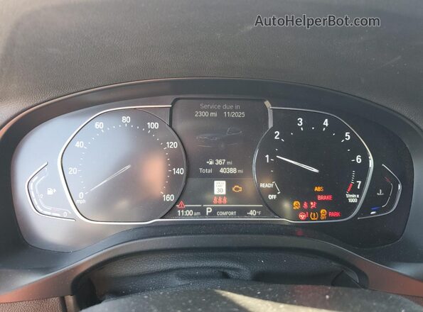 5UX53DP05N9K82082 2022 BMW X3 Blue Вид щитка приладів