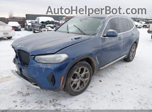 5UX53DP07N9L16667 2022 BMW X3 Blue Vista tres cuartos delantera izquierda