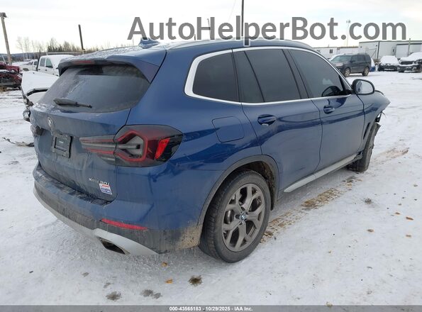 5UX53DP07N9L16667 2022 BMW X3 Blue Trasero derecho