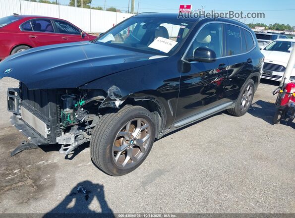 5UX53DP08N9K97238 2022 BMW X3 Black Передня ліва чверть