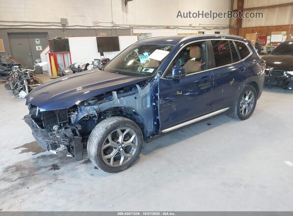 5UX53DP0XN9J50225 2022 BMW X3 Синий Передняя левая четверть