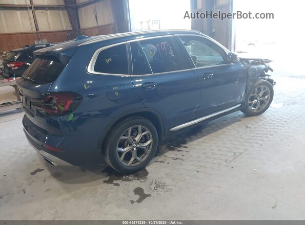 5UX53DP0XN9J50225 2022 BMW X3 Синий Задняя правая четверть