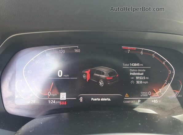5UXCR4C01L9B61626 2020 BMW X5 Black Вид щитка приладів