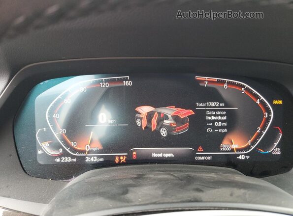 5UXCR6C01L9B10459 2020 BMW X5 Gray Вид щитка приладів