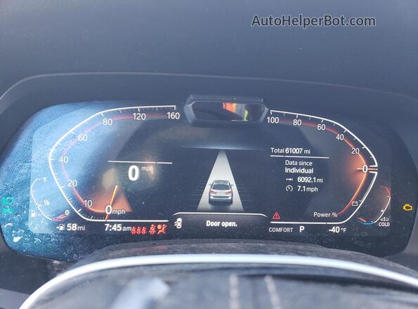 5UXCW2C01M9E76067 2021 BMW X7 Black Vista del cuadro de instrumentos