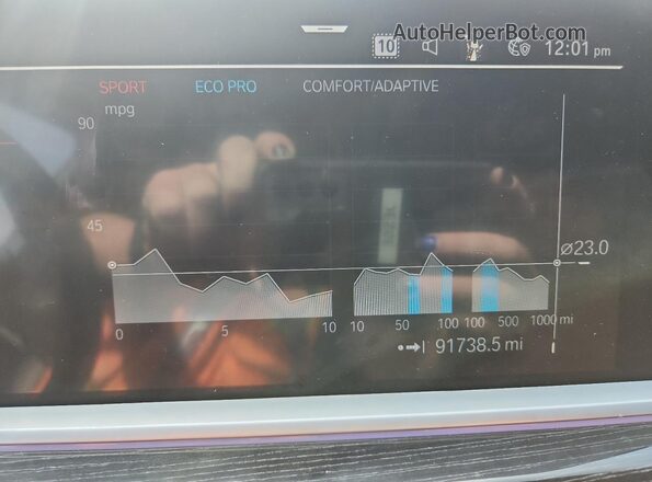 5UXCW2C06N9K57071 2022 BMW X7 White Instrument cluster view