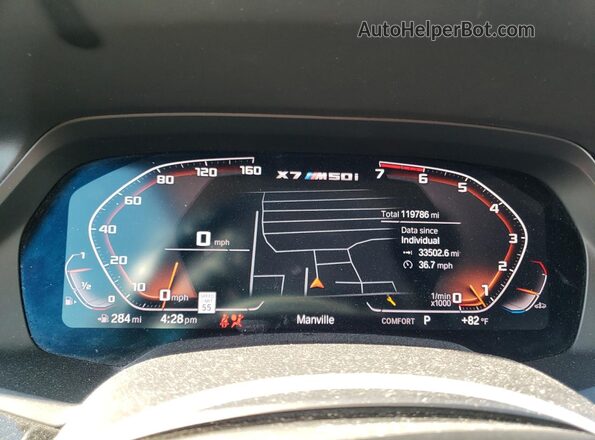 5UXCX6C00L9C63422 2020 BMW X7 Blue Вид щитка приладів