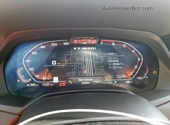 5UXCX6C04N9N00722 2022 BMW X7 Gray Instrument cluster view