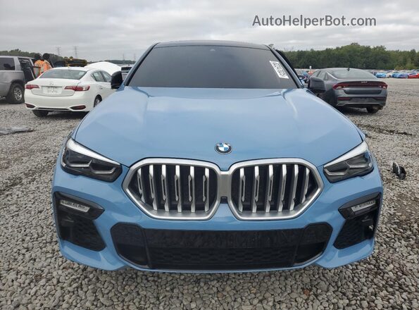 5UXCY6C01L9C49574 2020 BMW X6 Blue Вид спереду