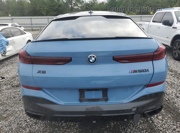 5UXCY6C01L9C49574 2020 BMW X6 Blue Вид ззаду