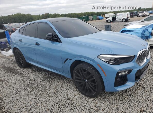 5UXCY6C01L9C49574 2020 BMW X6 Blue Передня права чверть