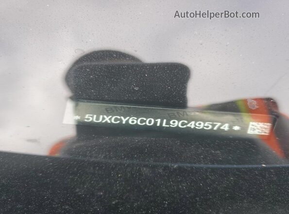 5UXCY6C01L9C49574 2020 BMW X6 Blue Вид наклейки з VIN-кодом