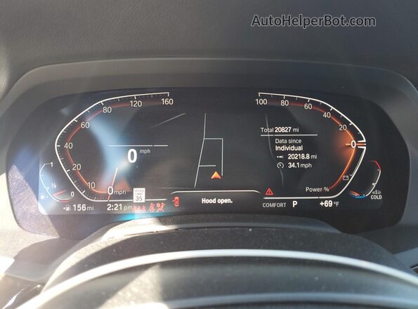 5UXCY6C03P9R29690 2023 BMW X6 White Widok zestawu wskaźników