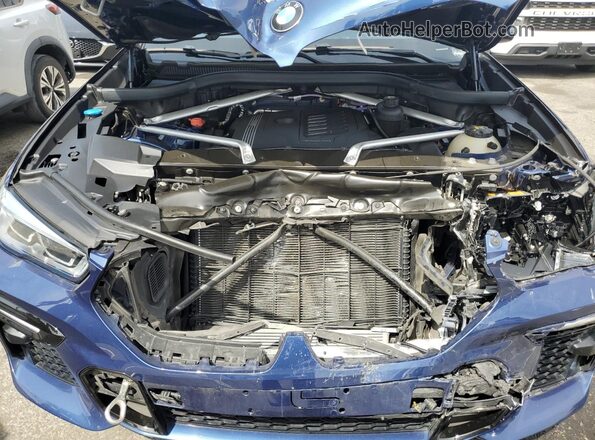 5UXCY6C06M9F30478 2021 BMW X6 Blue Շարժիչի բաժամունքի տեսք