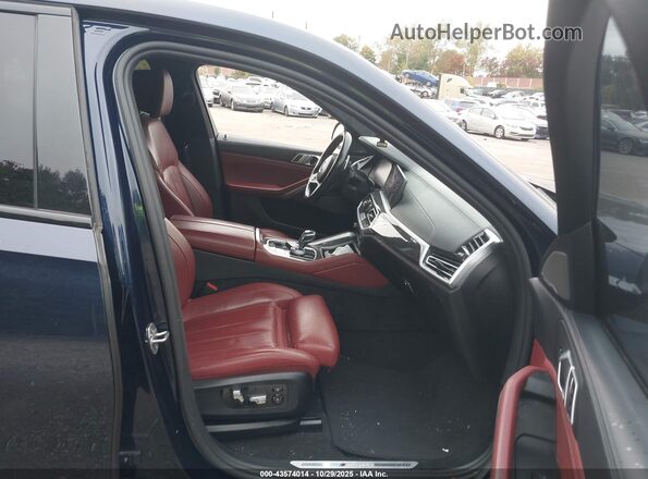 5UXCY8C00M9H53806 2021 BMW X6 Blue Widok wnętrza z przodu