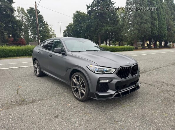 5UXCY8C05M9E21862 2021 BMW X6 Gray Trasero izquierdo