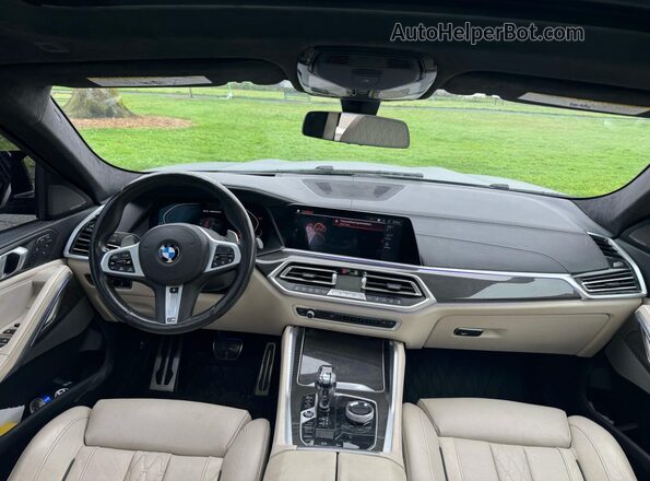 5UXCY8C05M9E21862 2021 BMW X6 Gray Vista de los asientos traseros