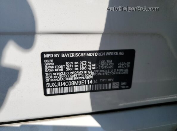 5UXJU4C08M9E11404 2021 BMW X5 Белый 