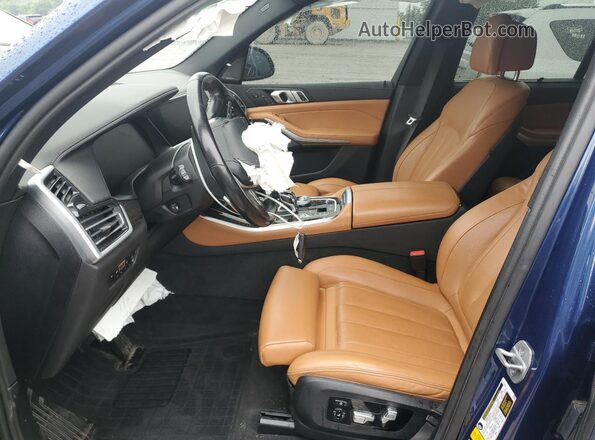 5UXTA6C07M9G13910 2021 BMW X5 Blue წინა სალონის ხედი
