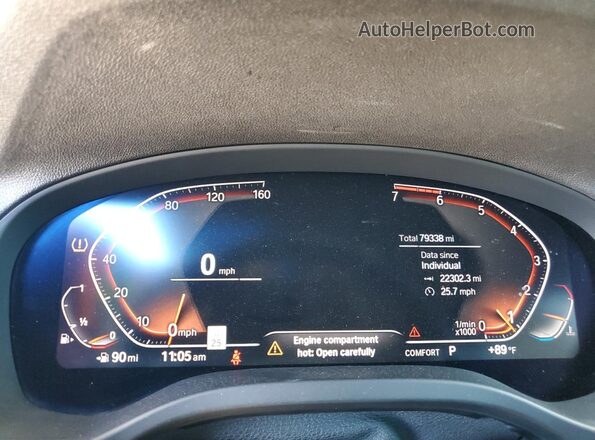 5UXTY3C01L9D53111 2020 BMW X3 Black Vista del cuadro de instrumentos