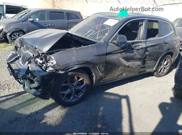 5UXTY3C06L9C59208 2020 BMW X3 Black წინა მარცხენა ხედი სამი მეოთხედიდან
