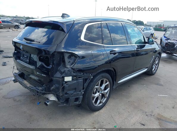 5UXTY3C07M9F04910 2021 BMW X3 Black Հետևի աջ