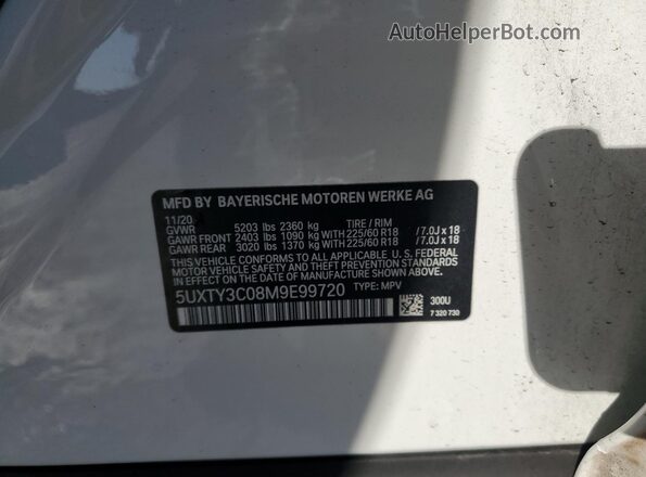 5UXTY3C08M9E99720 2021 BMW X3 White 