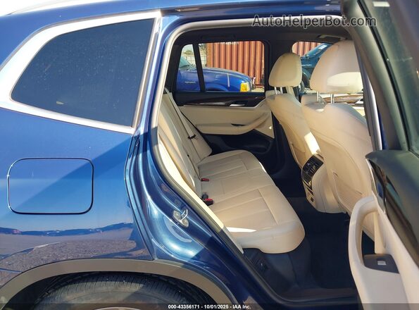 5UXTY3C09M9E10737 2021 BMW X3 Blue VIN կոդի պիտակի տեսք