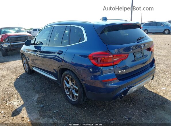 5UXTY3C09M9E10737 2021 BMW X3 Blue Հետևի ձախ
