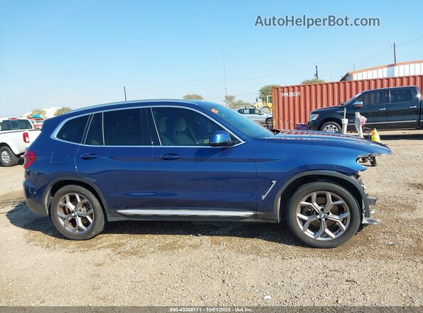 5UXTY3C09M9E10737 2021 BMW X3 Blue Սալոնի 360 աստիճան տեսք